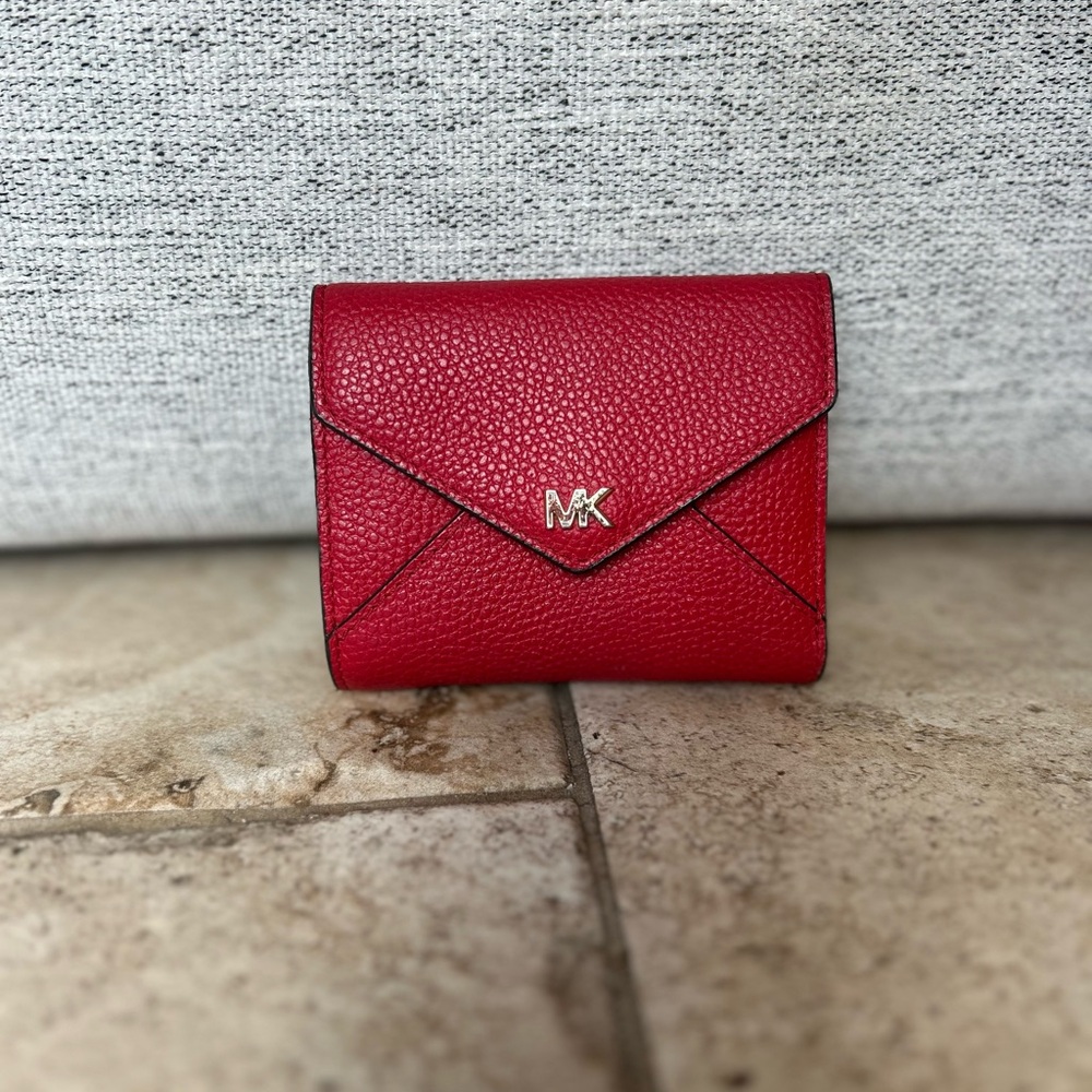 Michael Kors Red Pebbled Leather Wallet